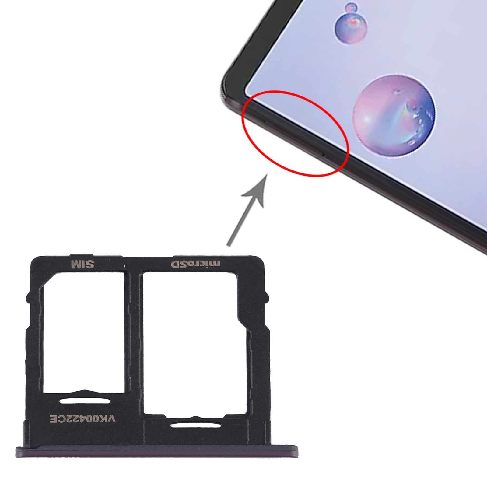 Tiroir Support SIM / Micro SD Samsung Galaxy Tab A 8.4 2020 / T307U Noir