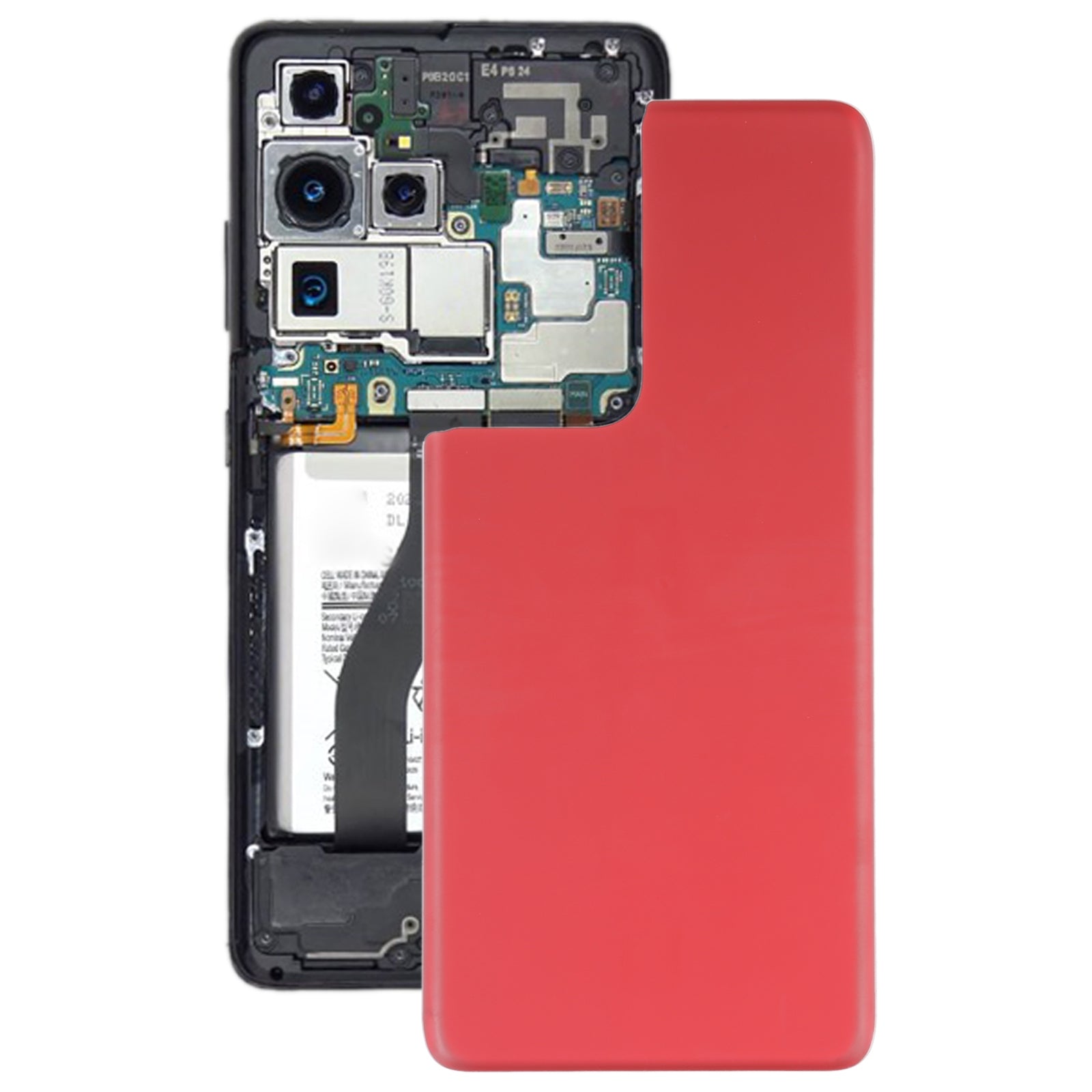 Cache Batterie Coque Arrière Samsung Galaxy S21 Ultra 5G Rouge