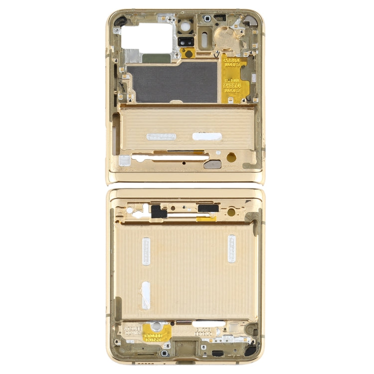 Top + Placa de Marco Medio inferior para Samsung Galaxy Z Flip 5G SM-F707 (Oro)