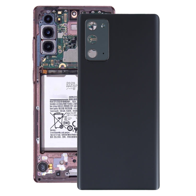 Coque arrière de batterie avec cache d'objectif d'appareil photo pour Samsung Galaxy Note 20 (noir)