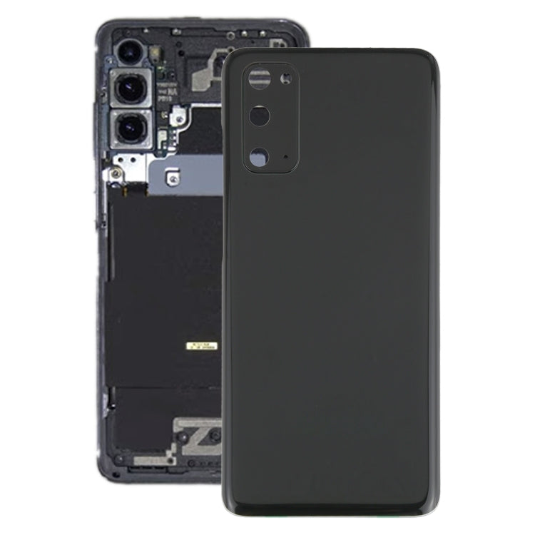 Coque arrière de batterie avec cache d'objectif d'appareil photo pour Samsung Galaxy S20 (noir)