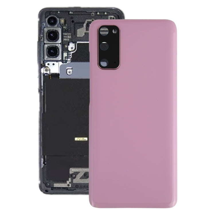 Coque arrière de batterie avec cache d'objectif d'appareil photo pour Samsung Galaxy S20 (rose)