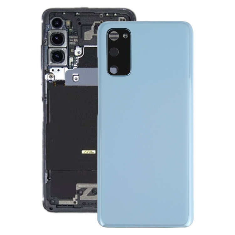 Coque arrière de batterie avec cache d'objectif d'appareil photo pour Samsung Galaxy S20 (bleu)
