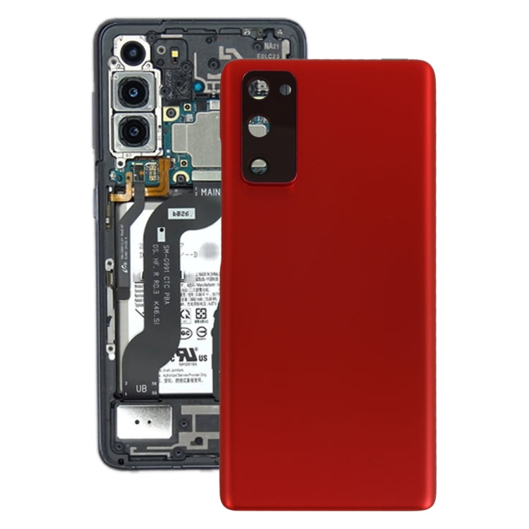 Couvercle de batterie arrière avec couvercle d'objectif d'appareil photo pour Samsung Galaxy S20 Fe (rouge)
