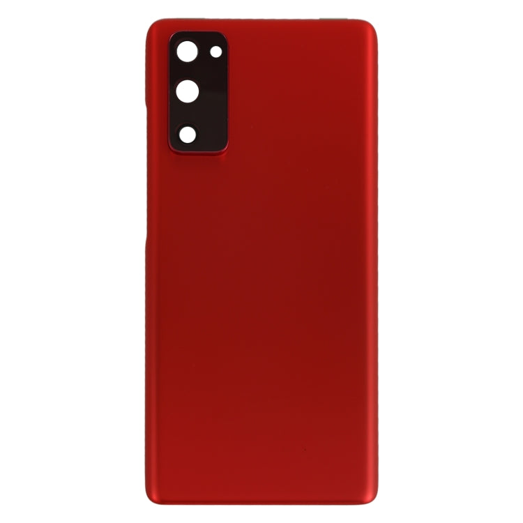 Couvercle de batterie arrière avec couvercle d'objectif d'appareil photo pour Samsung Galaxy S20 Fe (rouge)