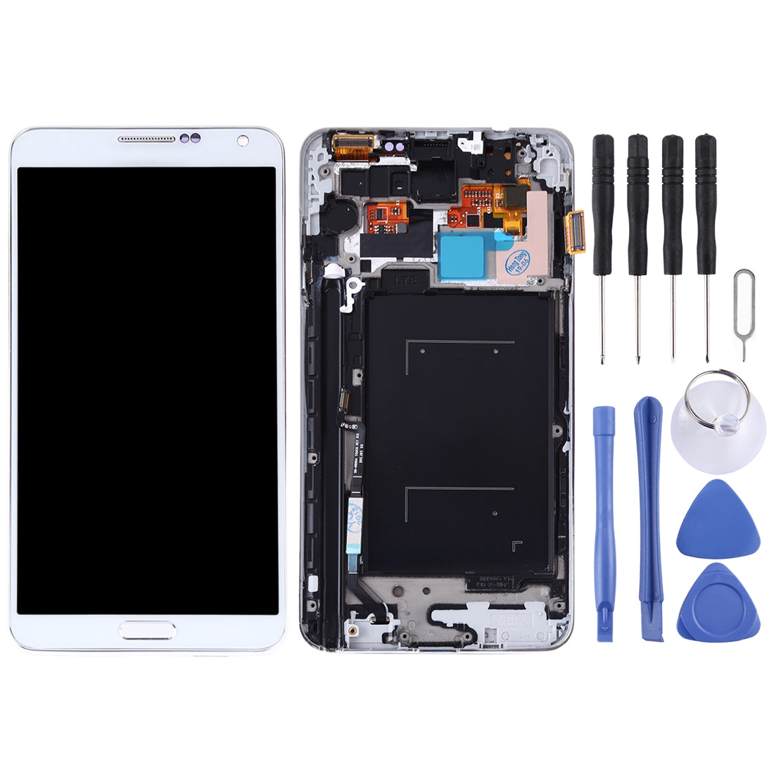 Ecran complet LCD + Tactile + Châssis (TFT) Samsung Galaxy Note 3 N9005 Blanc