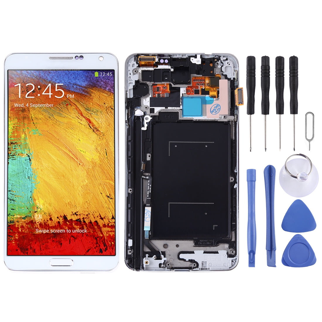 Ecran complet LCD + Tactile + Châssis (TFT) Samsung Galaxy Note 3 N9005 Blanc