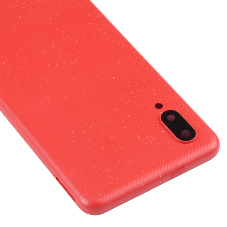 Tapa Trasera de la Batería con cubierta de Lente de Cámara para Samsung Galaxy A02 (Rojo)