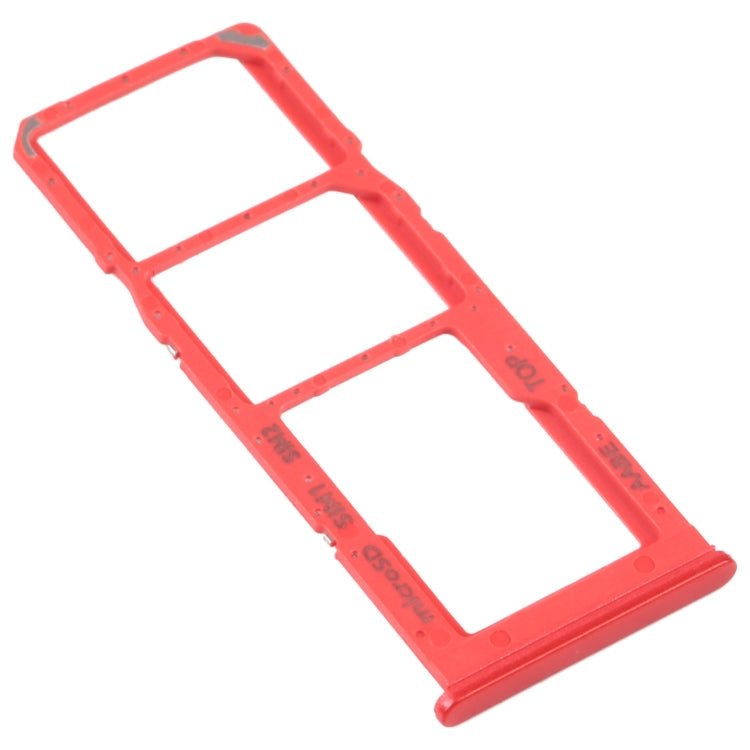 SIM Card Holder SIM Card Tray + Micro SD Card Tray for Samsung Galaxy A12 SM-A125 (Red)