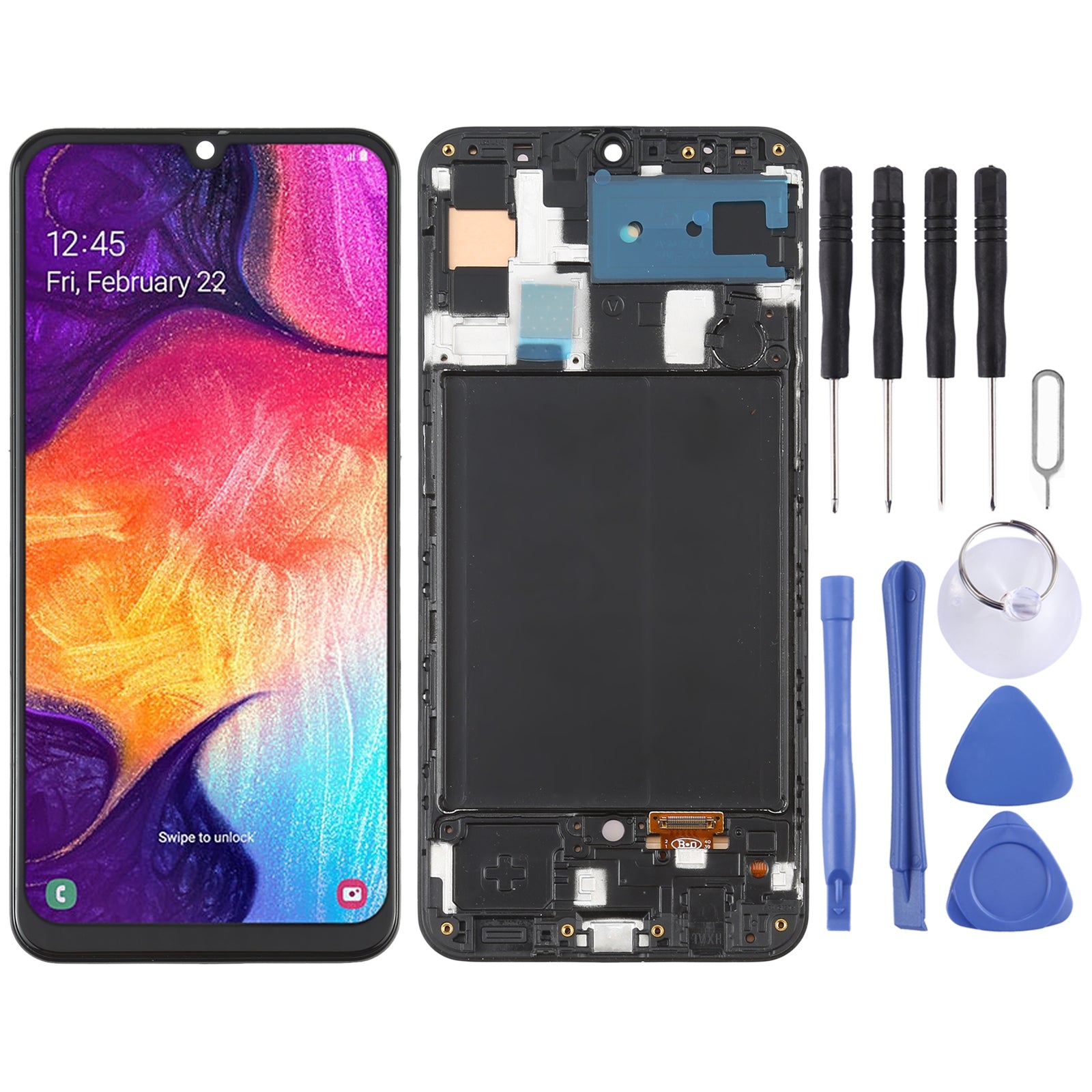 Ecran Complet LCD + Tactile + Châssis (Oled) Samsung Galaxy A50 A505 Noir