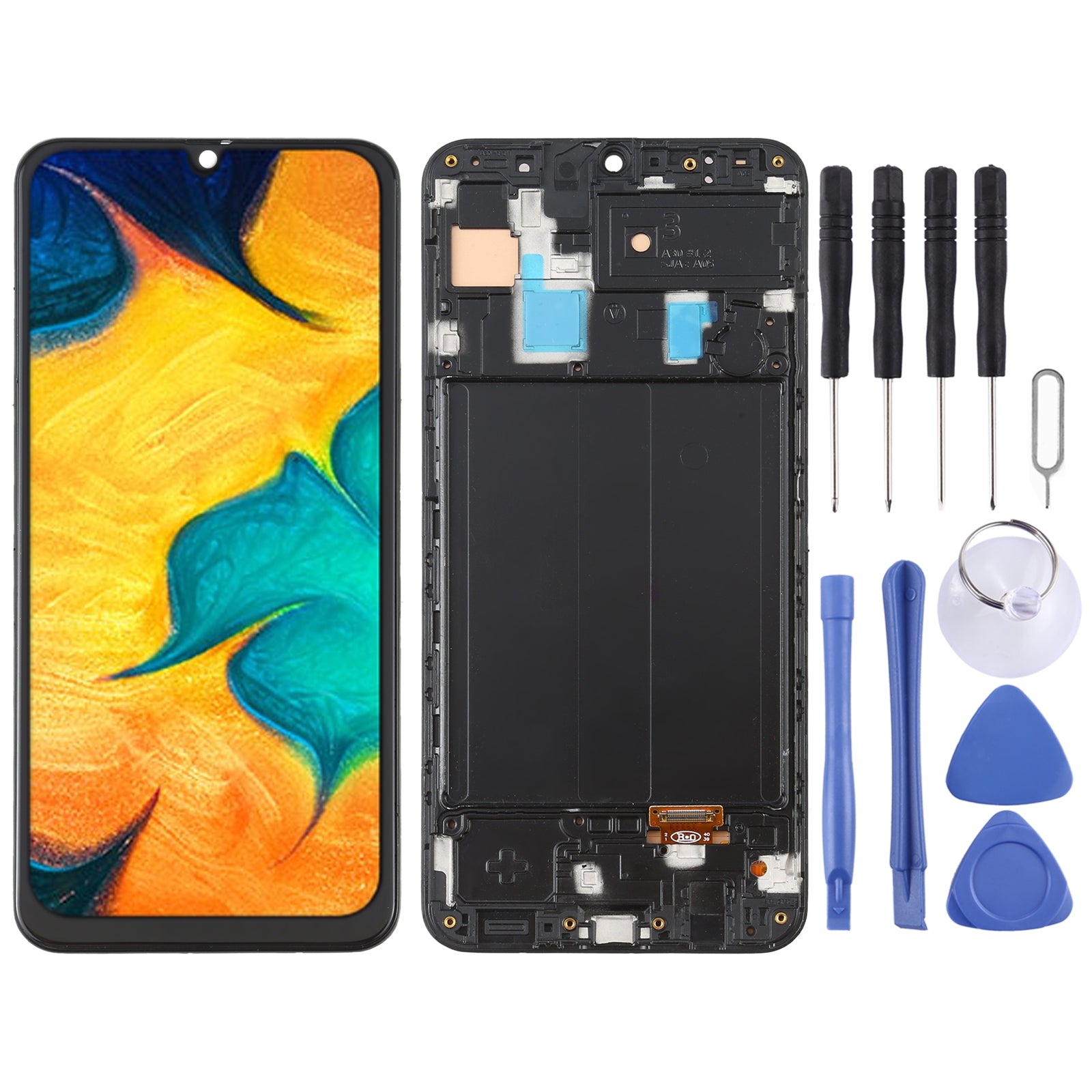 Ecran Complet LCD + Tactile + Châssis (Oled) Samsung Galaxy A30 A305 Noir