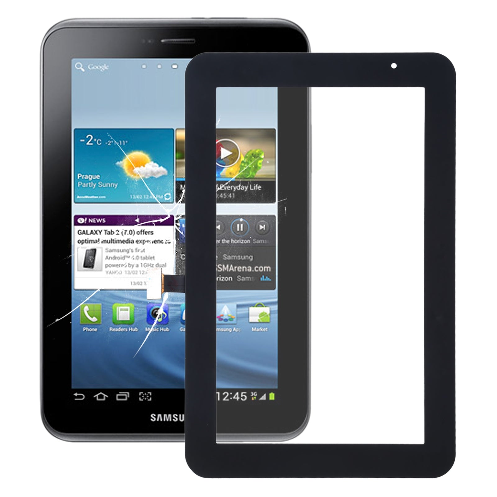 Ecran Vitre Tactile Samsung Galaxy Tab 2 7.0 P3110 (Version V) Noir