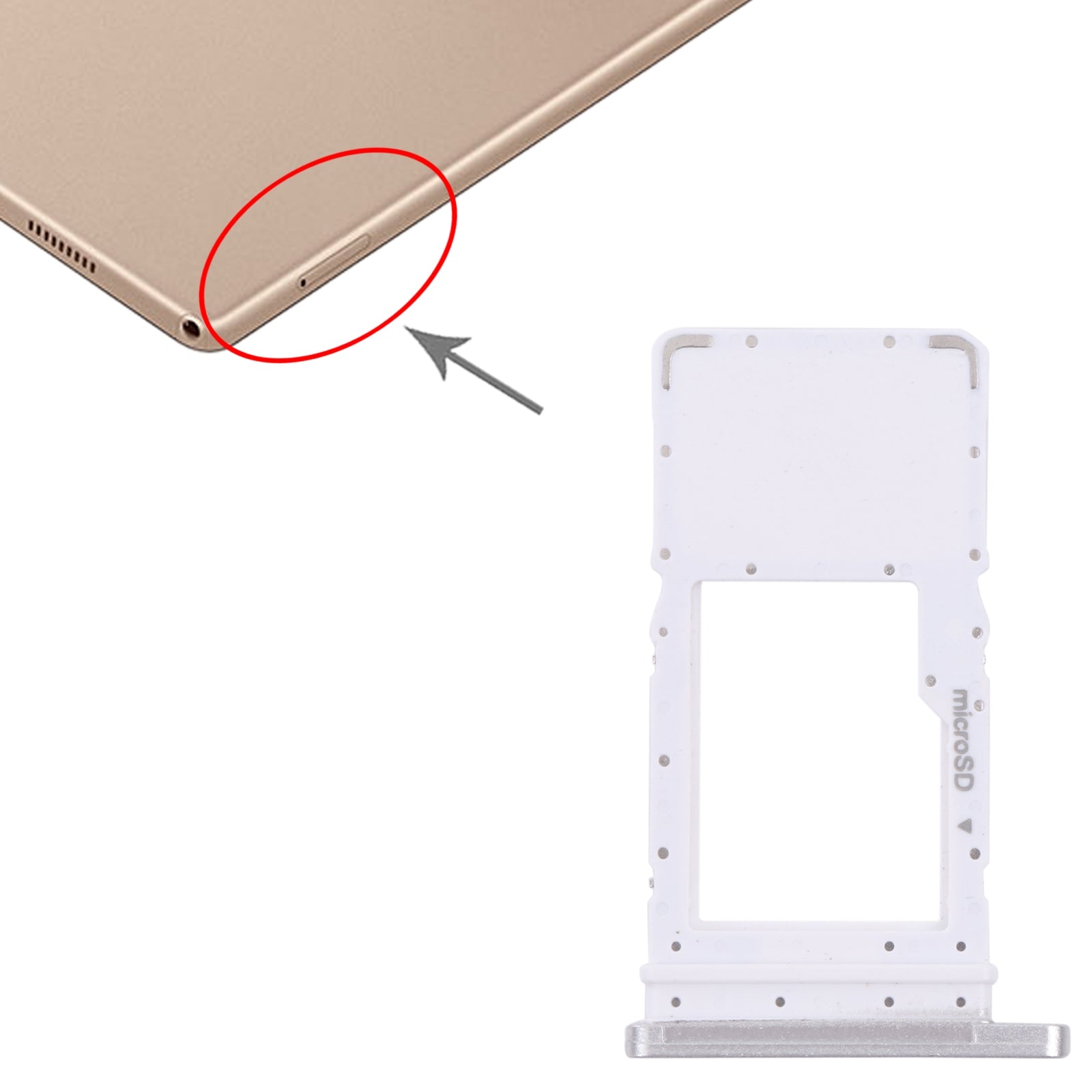 Micro SD Tray Holder Samsung Galaxy Tab A7 10.4 2020 T505 White