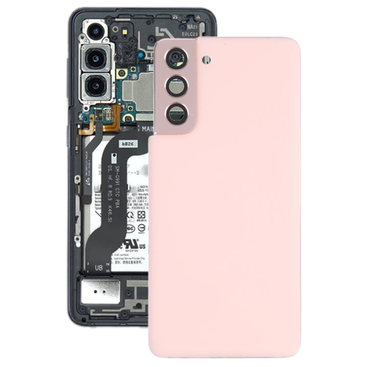 Coque arrière de batterie avec cache d'objectif d'appareil photo pour Samsung Galaxy S21 5G (Rose)