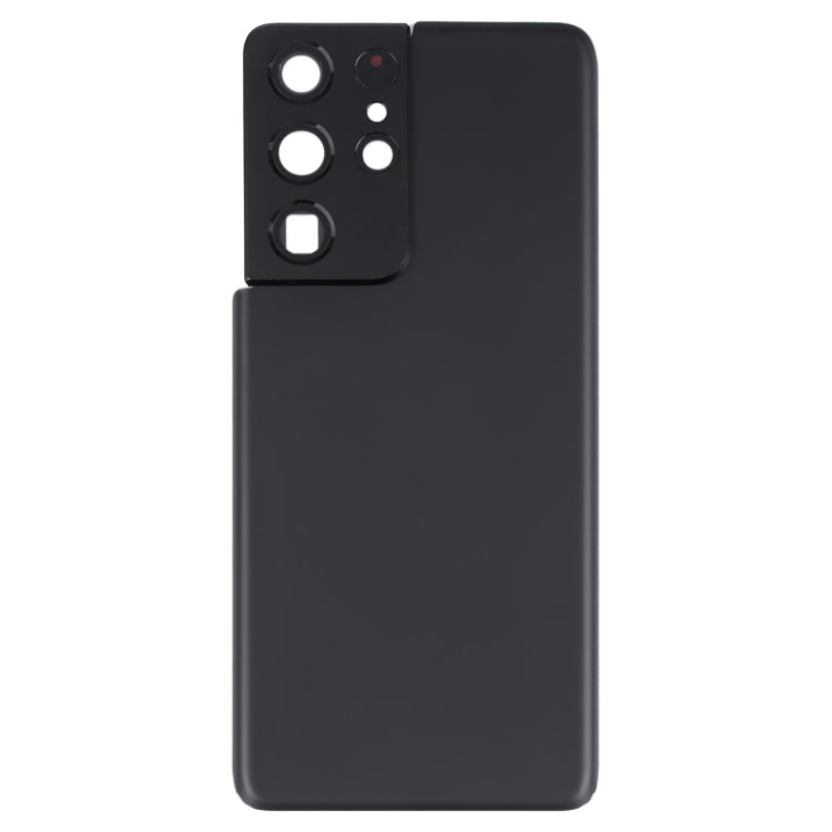 Battery Back Cover with Camera Lens Cover for Samsung Galaxy S21 Ultra 5G (Black)