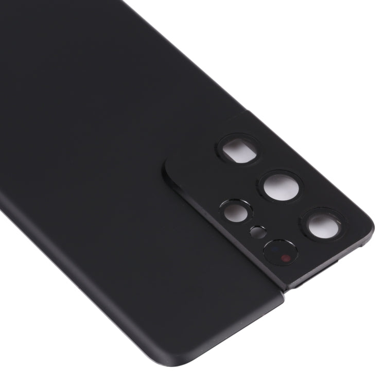 Coque arrière de batterie avec cache d'objectif d'appareil photo pour Samsung Galaxy S21 Ultra 5G (noir)