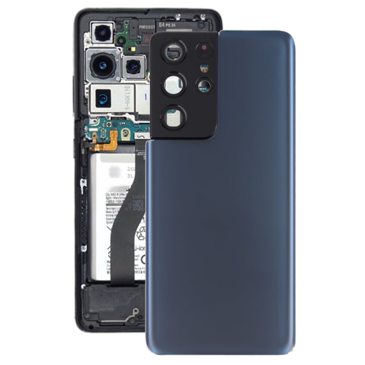 Battery Back Cover with Camera Lens Cover for Samsung Galaxy S21 Ultra 5G (Blue)