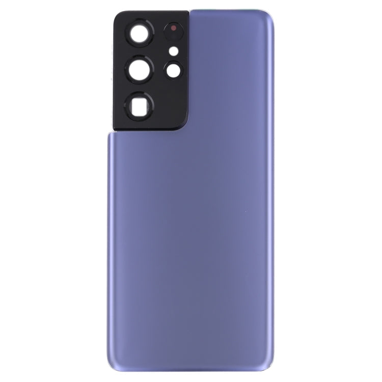 Couvercle de batterie arrière avec couvercle d'objectif d'appareil photo pour Samsung Galaxy S21 Ultra 5G (Violet)