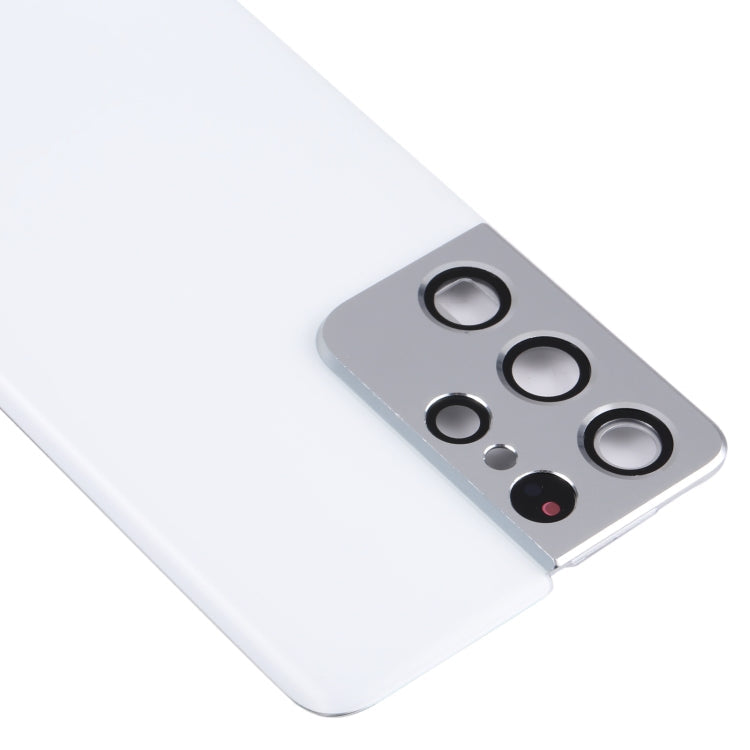 Tapa Trasera de la Batería con la cubierta de la Lente de la Cámara para Samsung Galaxy S21 Ultra 5G (Blanco)