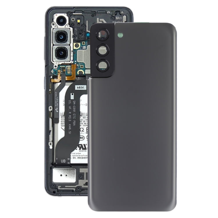 Coque arrière de batterie avec cache d'objectif d'appareil photo pour Samsung Galaxy S21+ 5G (gris)