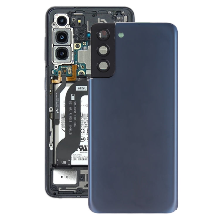 Coque arrière de batterie avec cache d'objectif d'appareil photo pour Samsung Galaxy S21+ 5G (Bleu)