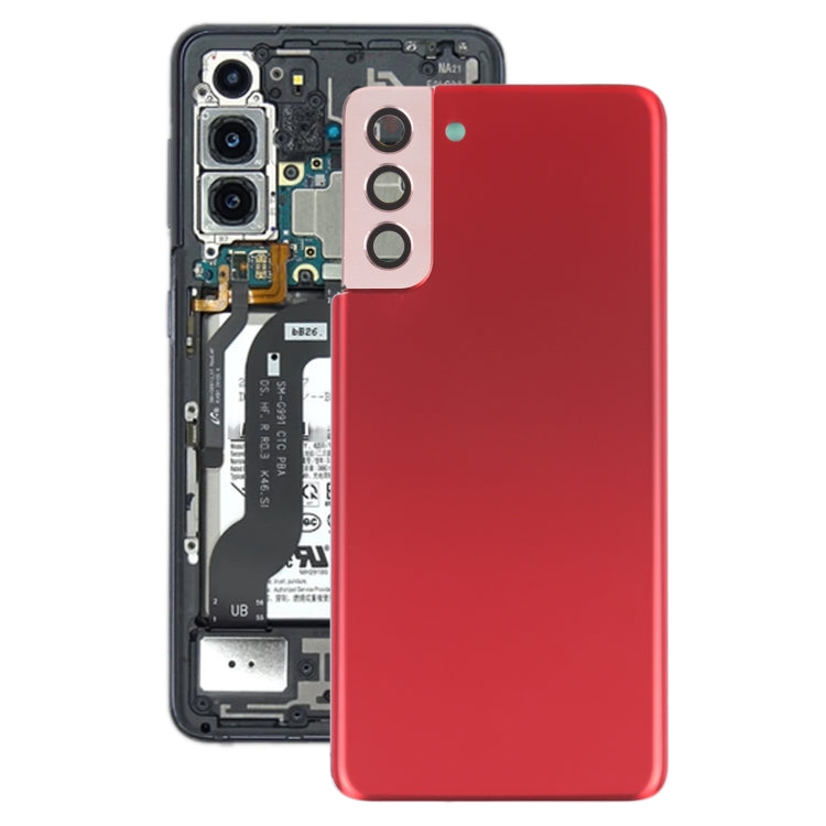 Battery Back Cover with Camera Lens Cover for Samsung Galaxy S21+ 5G (Red)
