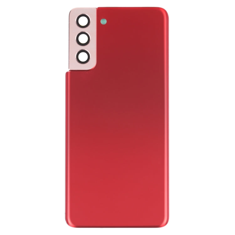 Coque arrière de batterie avec cache d'objectif d'appareil photo pour Samsung Galaxy S21+ 5G (rouge)