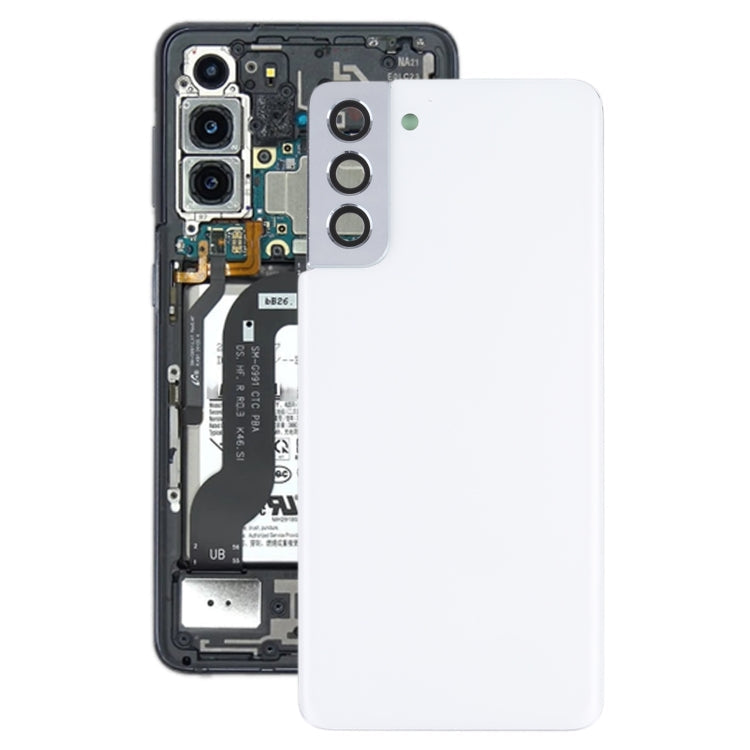 Coque arrière de batterie avec cache d'objectif d'appareil photo pour Samsung Galaxy S21+ 5G (Blanc)
