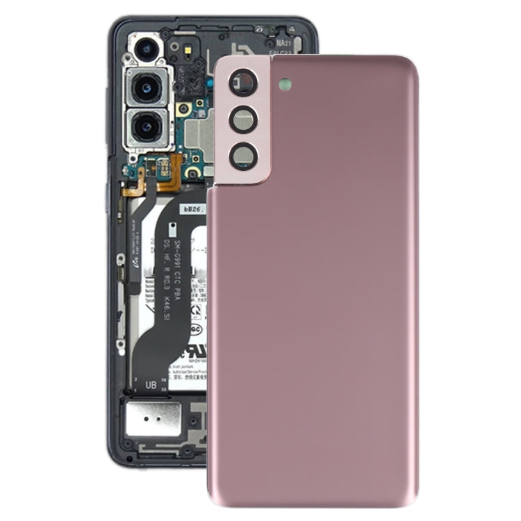 Coque arrière de batterie avec cache d'objectif d'appareil photo pour Samsung Galaxy S21+ 5G (Marron)