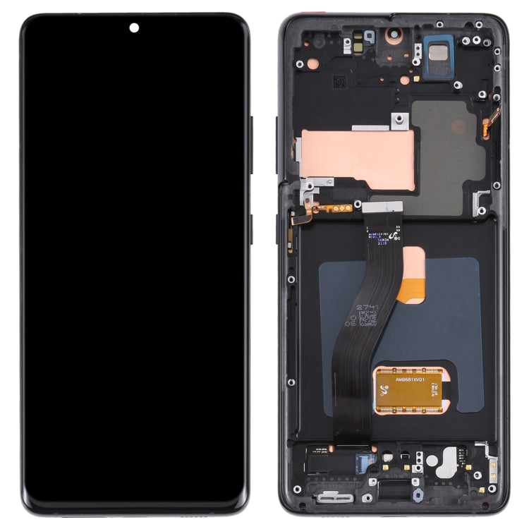 Ecran LCD d'Origine et Numériseur Tactile avec Cadre pour Samsung Galaxy S21 Ultra 5G SM-G998B (Noir)