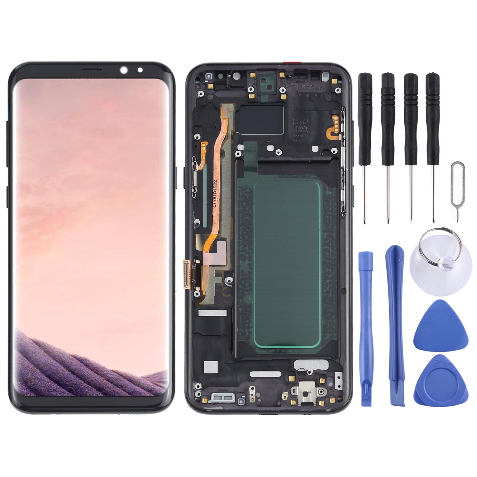 Ecran Complet LCD + Tactile + Châssis Oled Samsung Galaxy S8+ G955 Noir