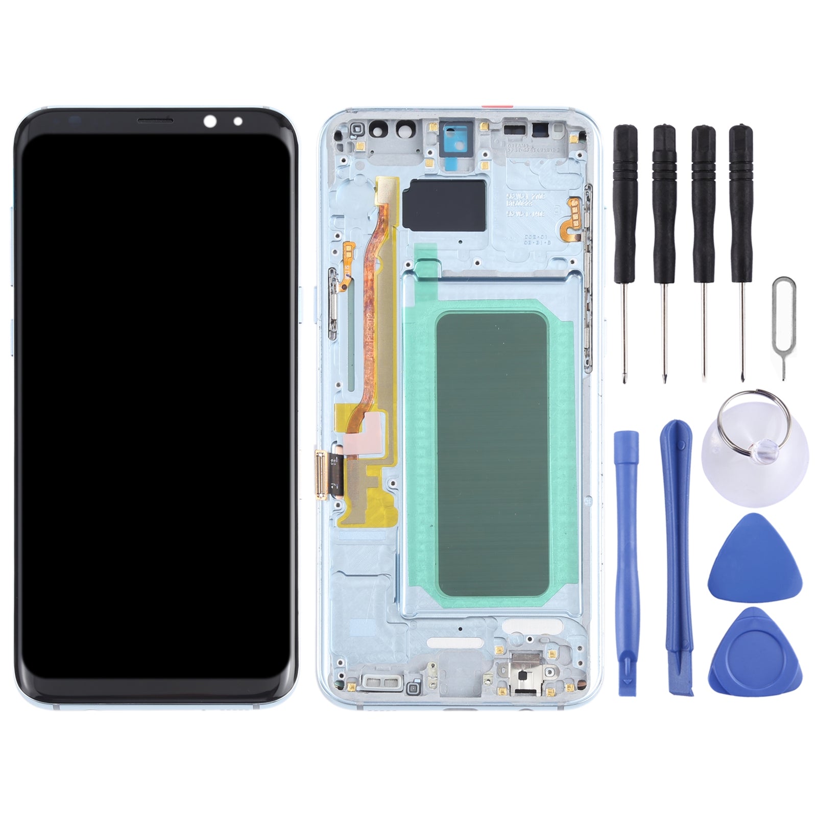 Full Screen LCD + Touch + Frame Oled Samsung Galaxy S8 + G955 Blue