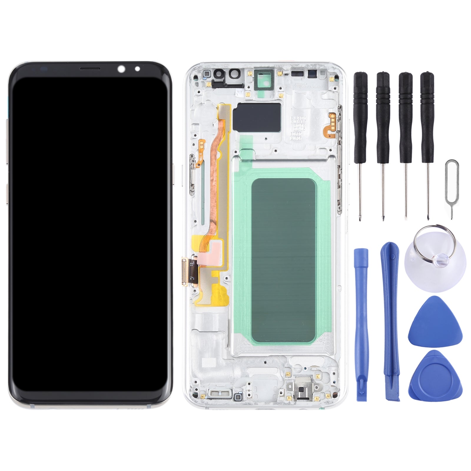 Ecran Complet LCD + Tactile + Châssis Oled Samsung Galaxy S8+ G955 Argent