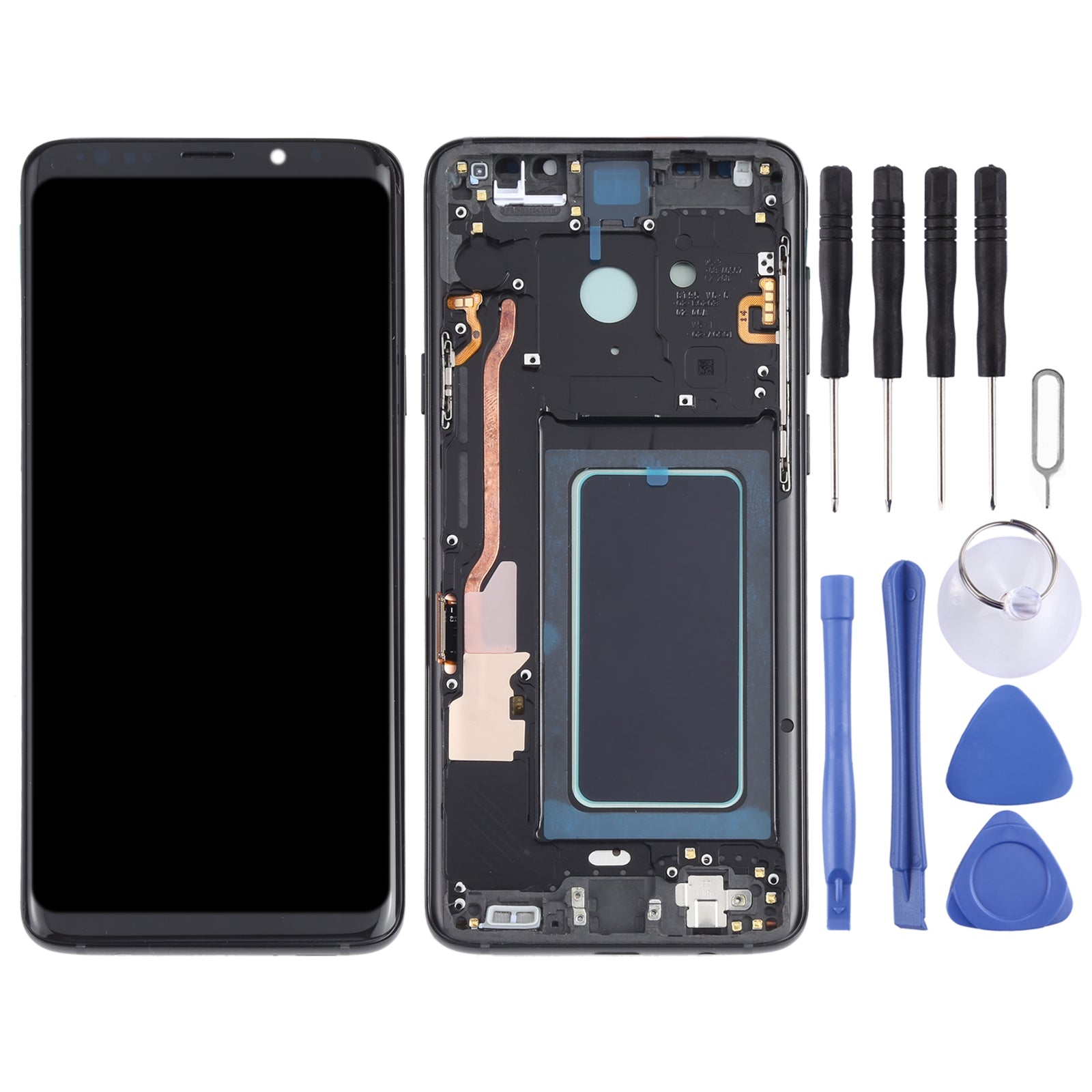 Ecran Complet LCD + Tactile + Châssis Oled Samsung Galaxy S9+ G965 Noir