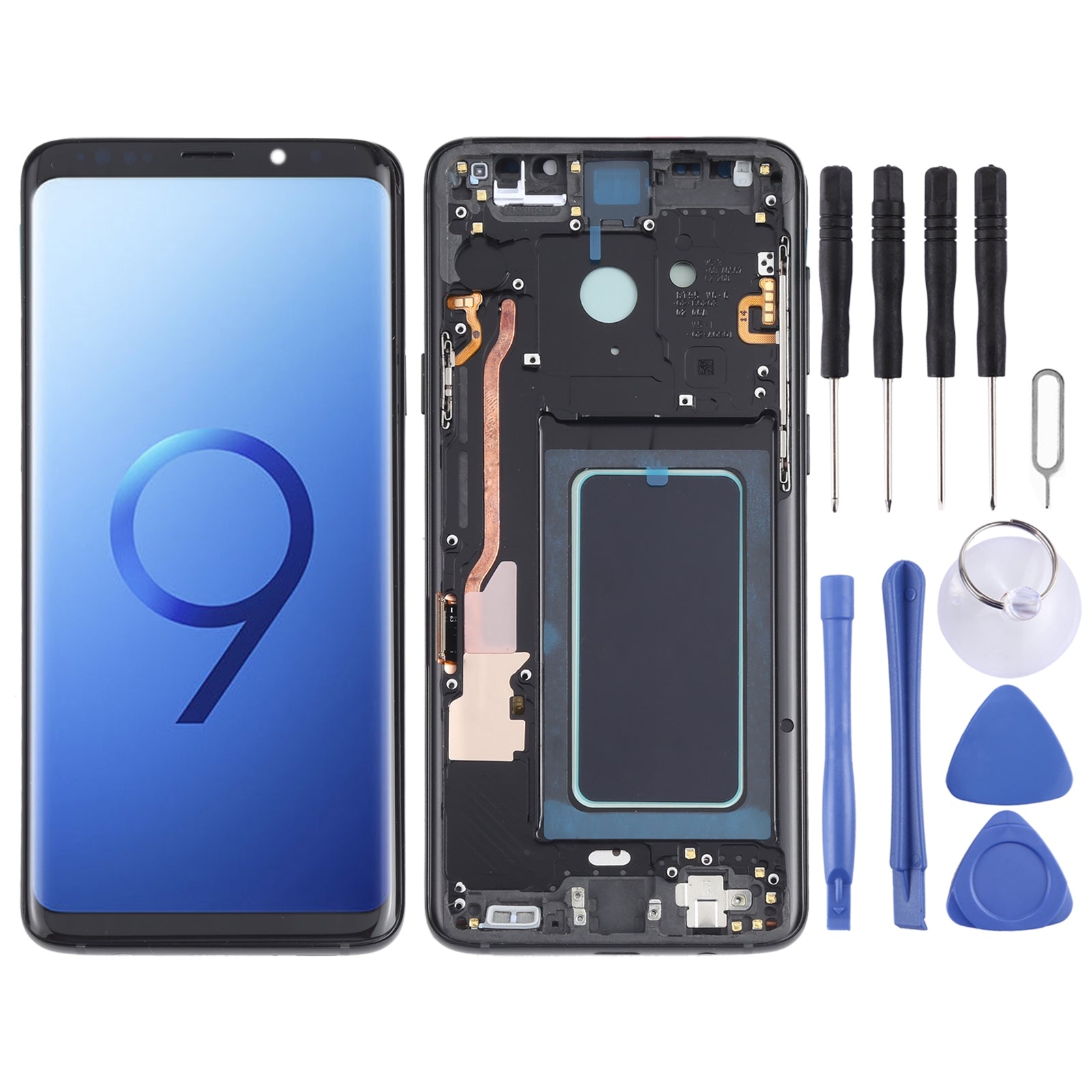 Ecran Complet LCD + Tactile + Châssis Oled Samsung Galaxy S9+ G965 Noir