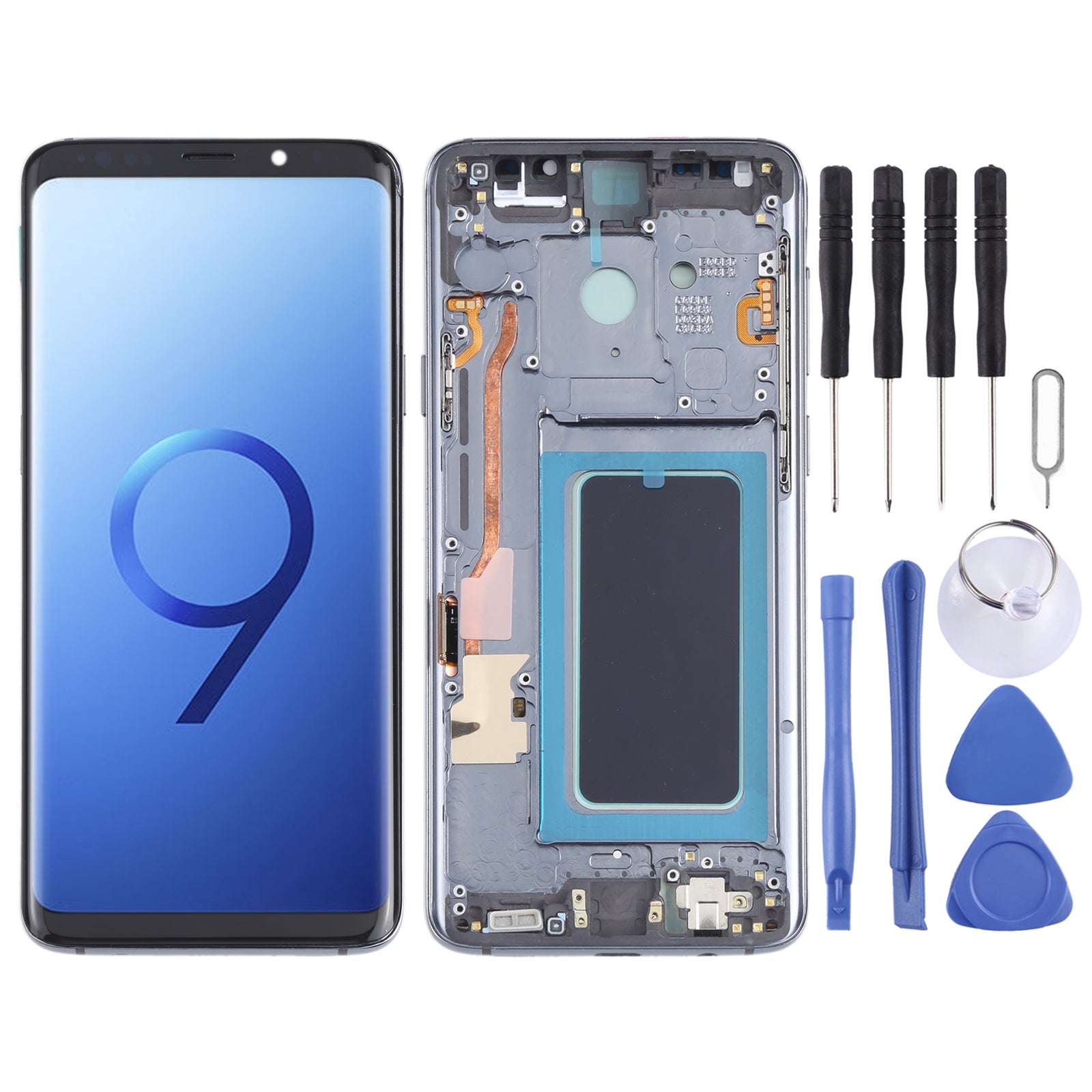 Ecran Complet LCD + Tactile + Châssis Oled Samsung Galaxy S9+ G965 Gris