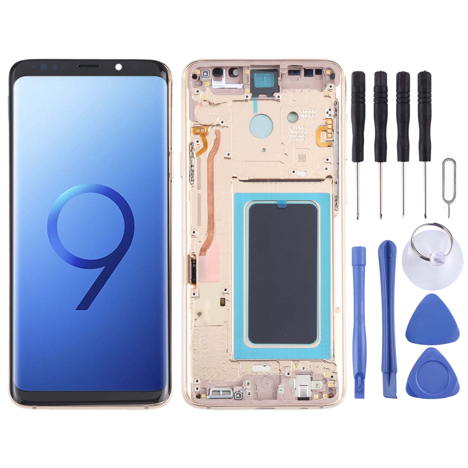Ecran complet LCD + Tactile + Châssis Oled Samsung Galaxy S9+ G965 Or