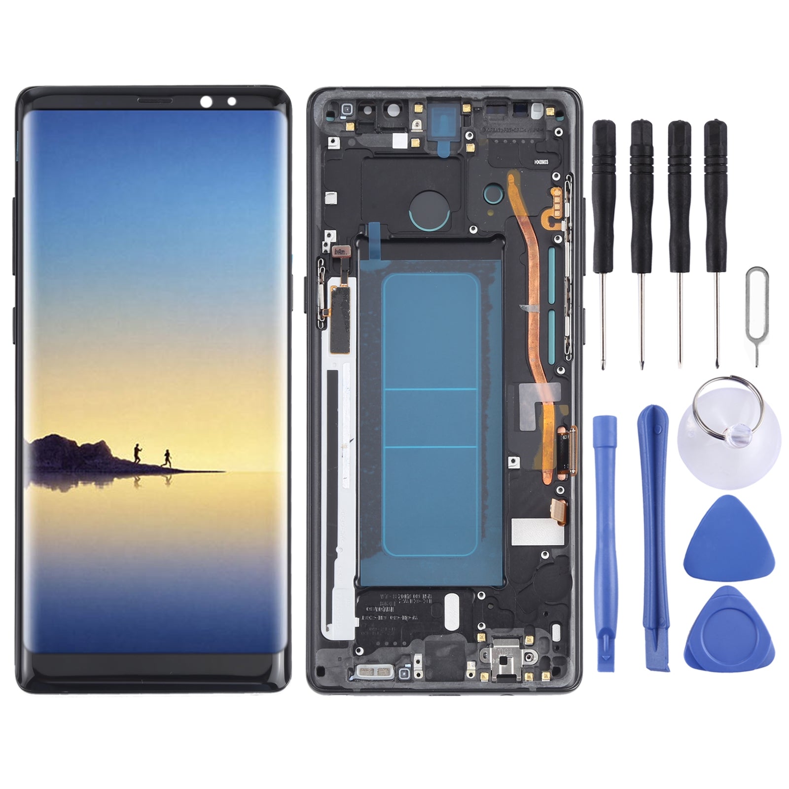 Full Screen LCD + Touch + Frame Oled Samsung Galaxy Note 8 N950 Black