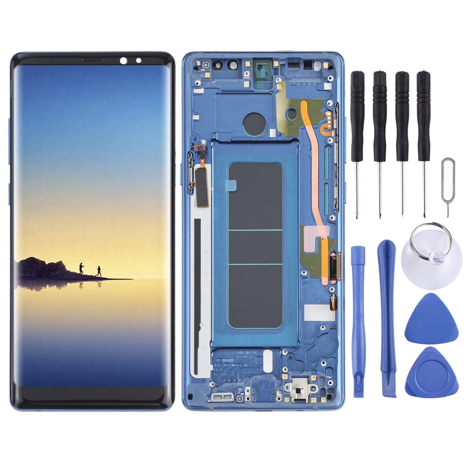 Ecran Complet LCD + Tactile + Châssis Oled Samsung Galaxy Note 8 N950 Bleu