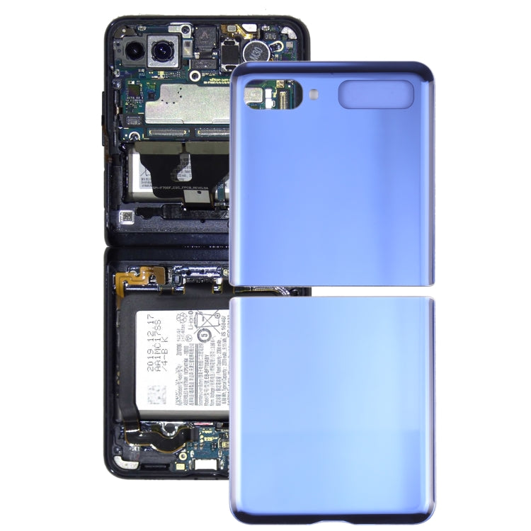 Tapa Trasera de la Batería de vidrio para Samsung Galaxy Z Flip 4G SM-F700 (Azul)