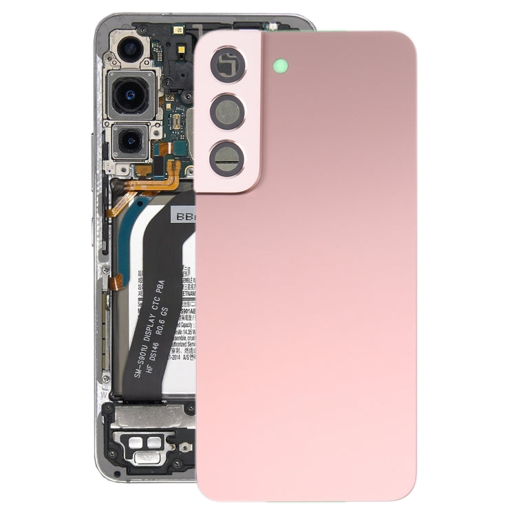 Tapa Trasera de la Batería con cubierta de Lente de Cámara para Samsung Galaxy S22 5G SM-S901B (Rosa)