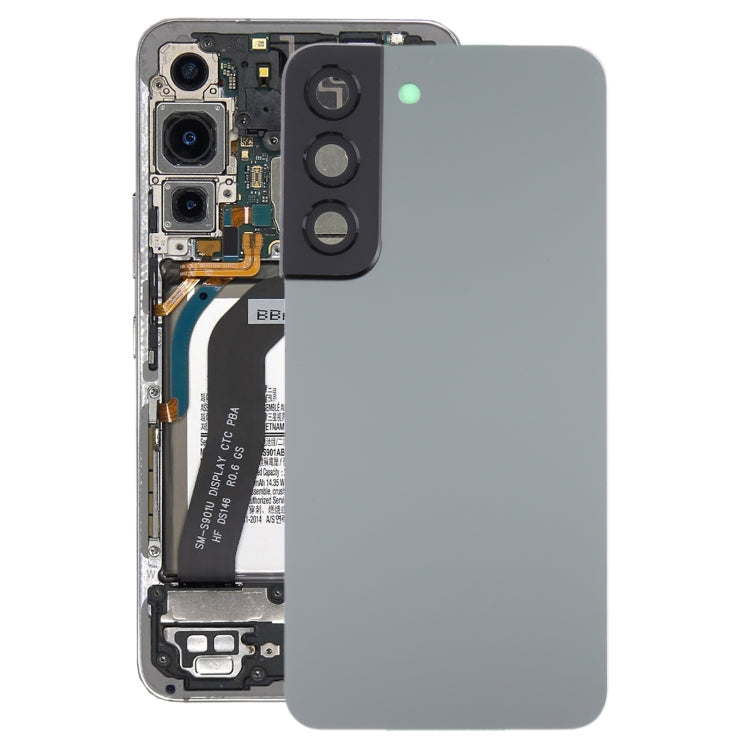Tapa Trasera de la Batería con cubierta de Lente de Cámara para Samsung Galaxy S22 5G SM-S901B (Gris)