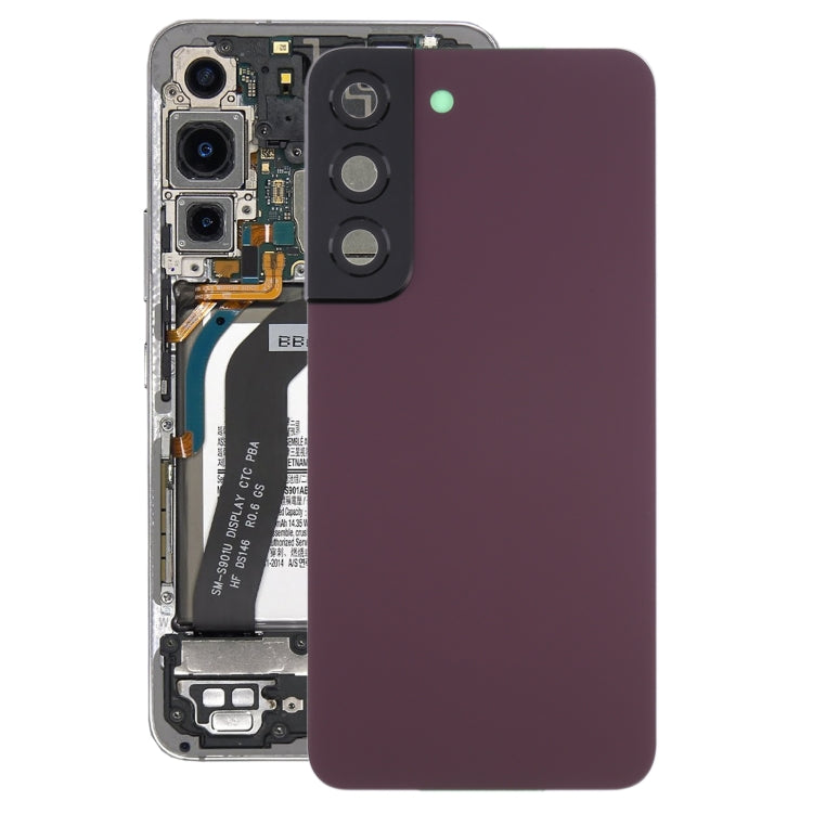 Couvercle arrière de batterie avec couvercle d'objectif d'appareil photo pour Samsung Galaxy S22 5G SM-S901B (Violet)