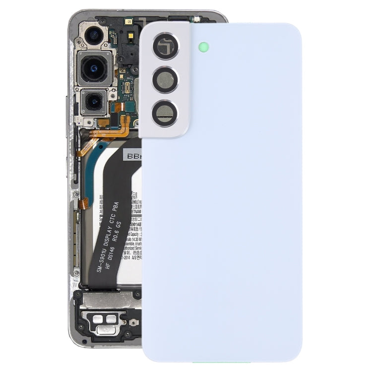 Tapa Trasera de la Batería con cubierta de Lente de Cámara para Samsung Galaxy S22 5G SM-S901B (Blanco)