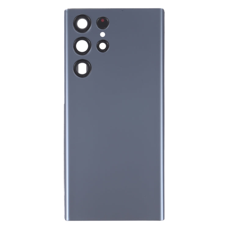 Coque arrière de batterie avec cache d'objectif d'appareil photo pour Samsung Galaxy S22 Ultra 5G SM-S908B (Bleu)