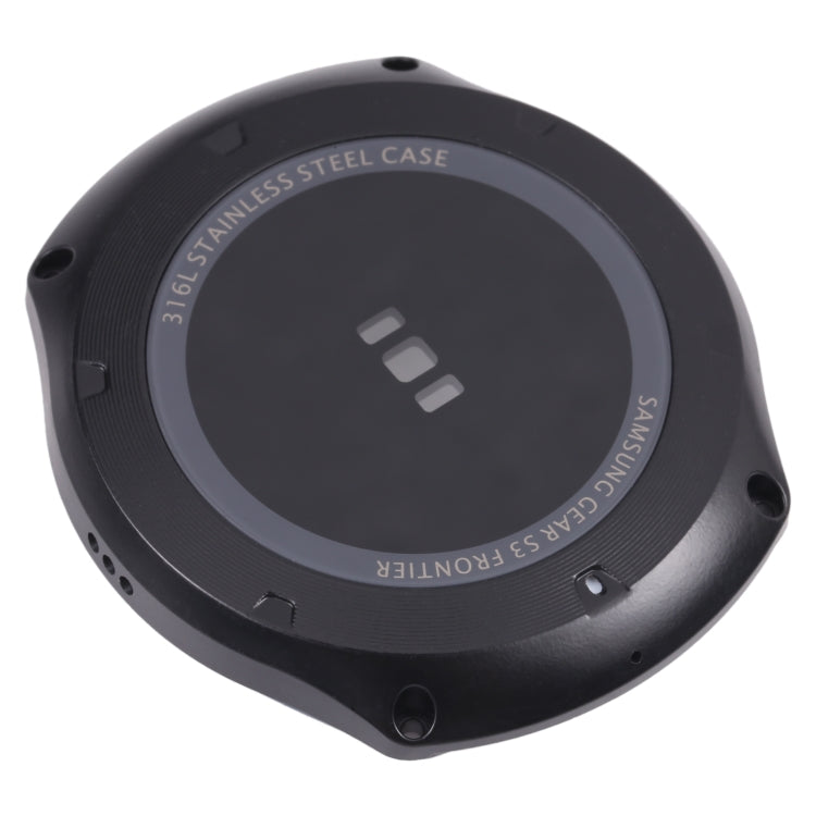 Cubierta de la Carcasa Trasera con Lente de Cristal Para Samsung Gear S3 Frontier SM-R760 (Negro)