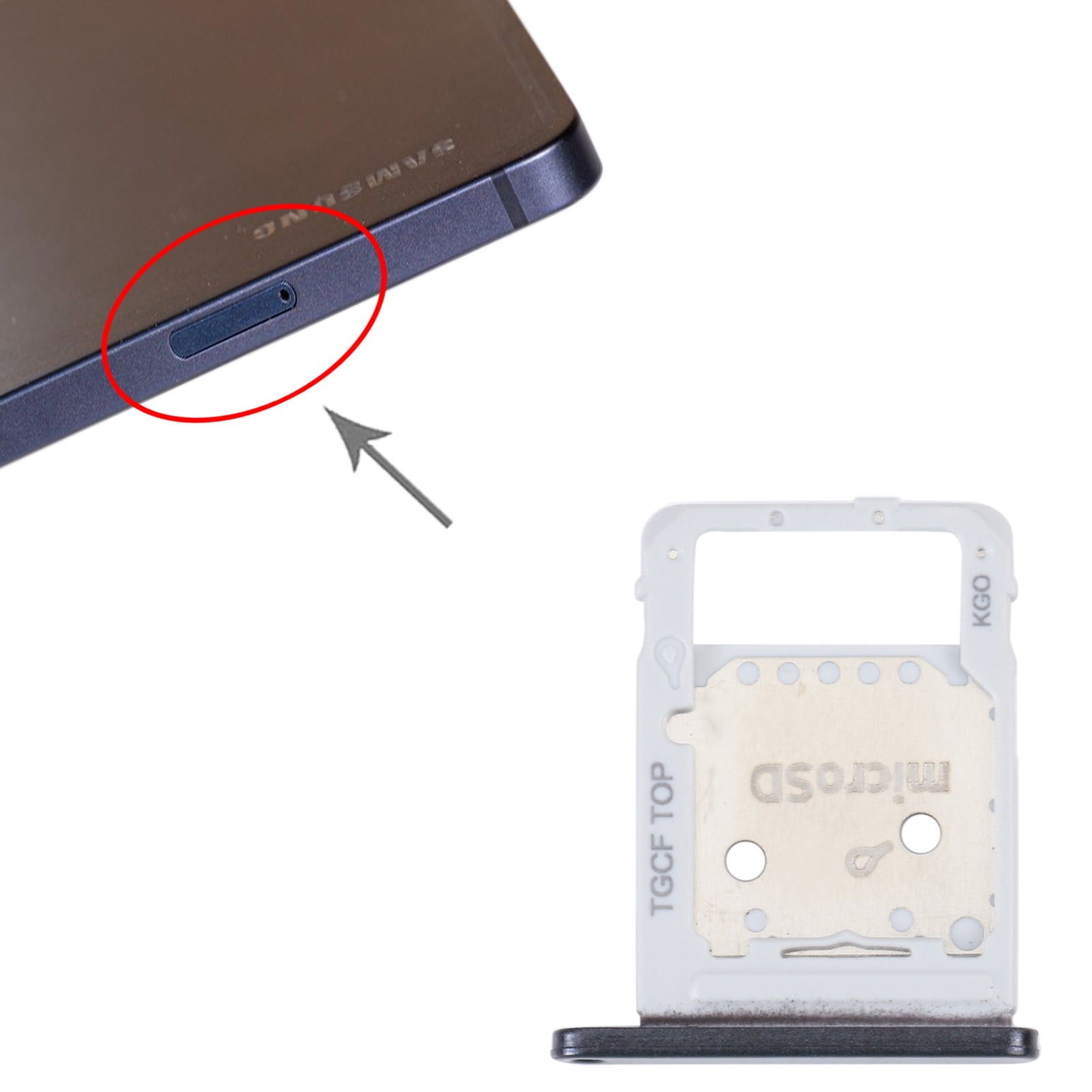 SIM Holder Tray Micro SIM / Micro SD Samsung Galaxy Tab S7 FE T736 Black