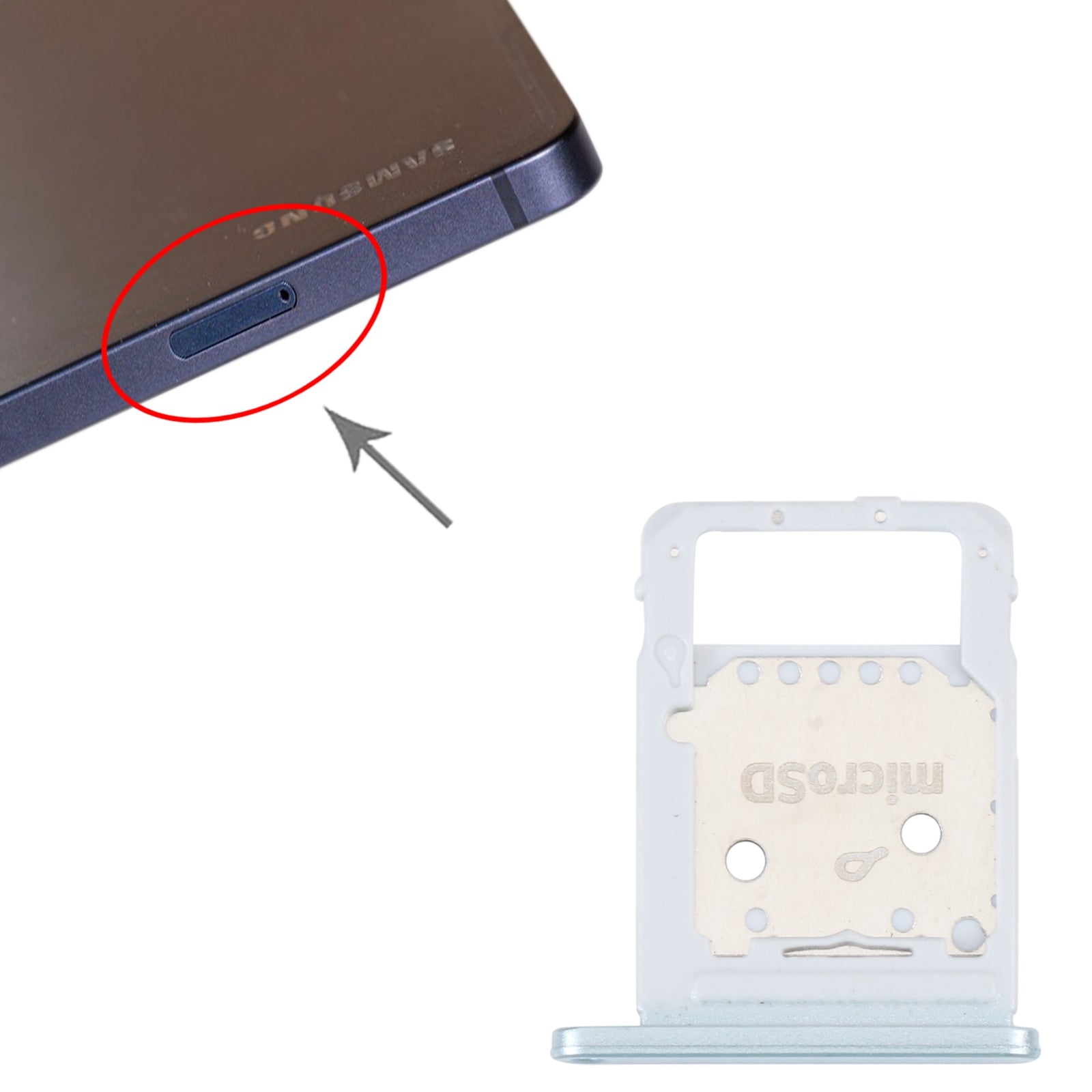 SIM Holder Tray Micro SIM / Micro SD Samsung Galaxy Tab S7 FE T736 Blue