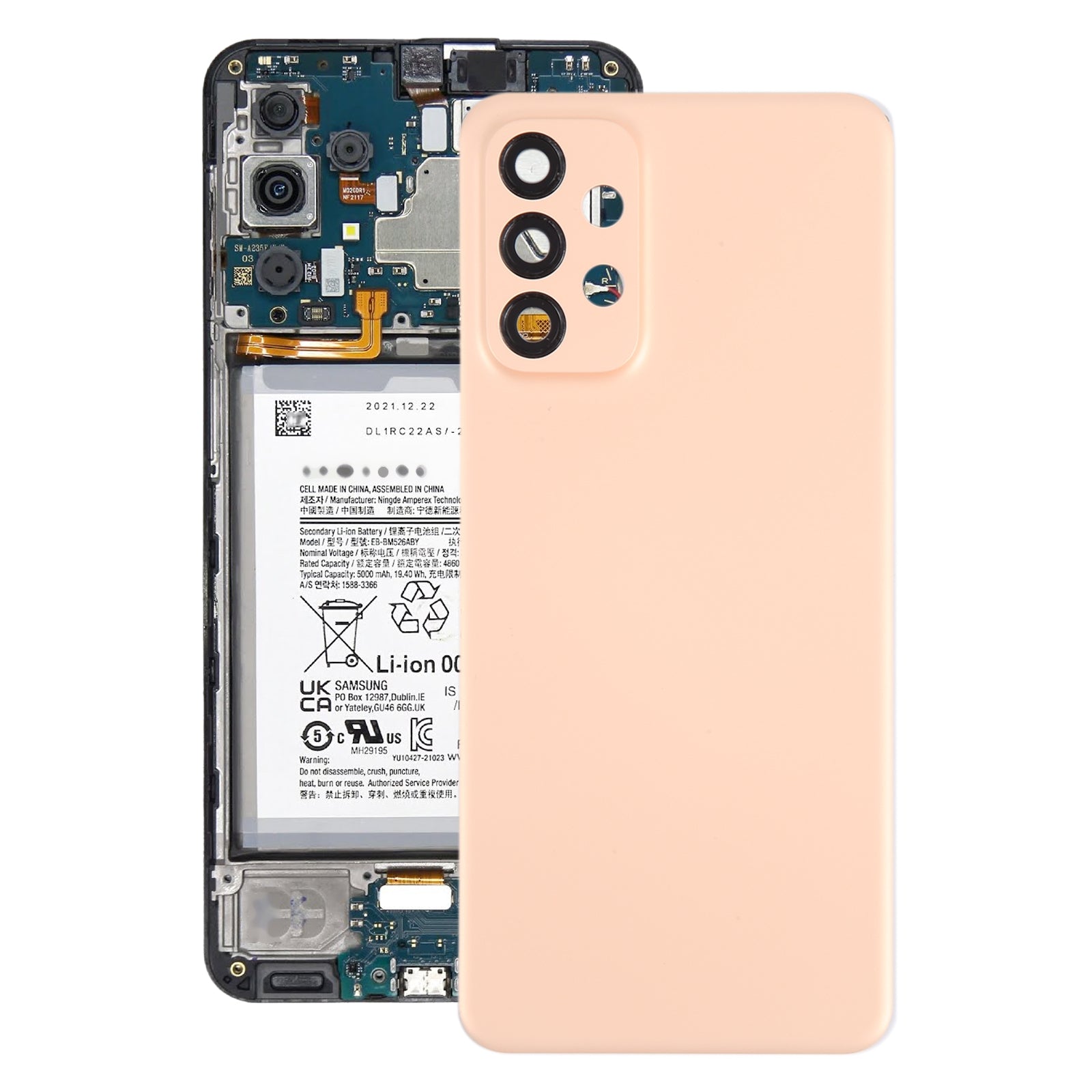 Tapa Bateria Back Cover + Lente Camara Trasera Samsung Galaxy A23 5G A236A Rosa
