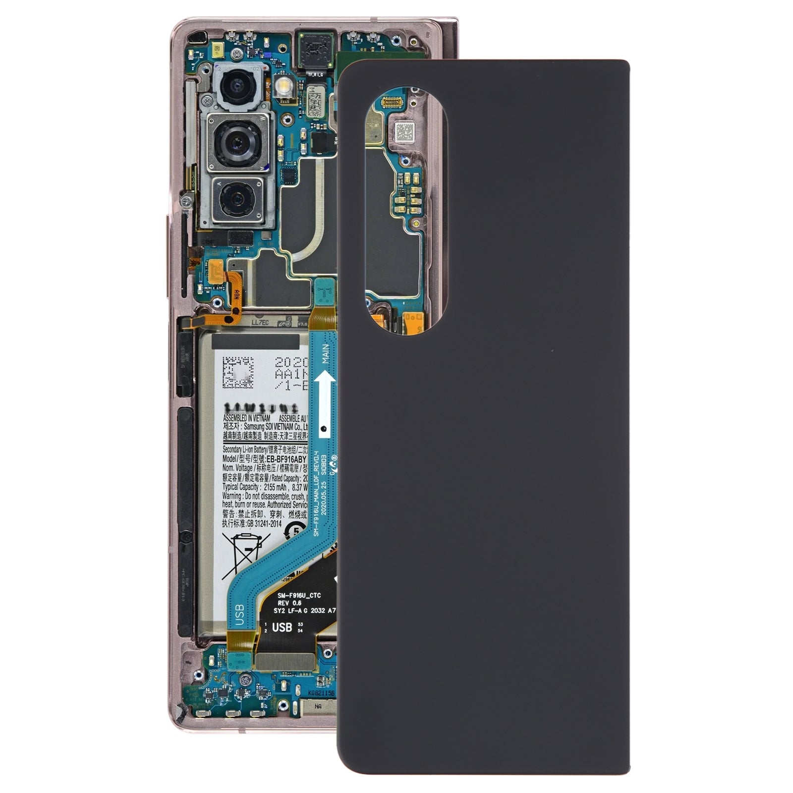 Battery Cover Back Cover Samsung Galaxy Z Fold4 F936B Black